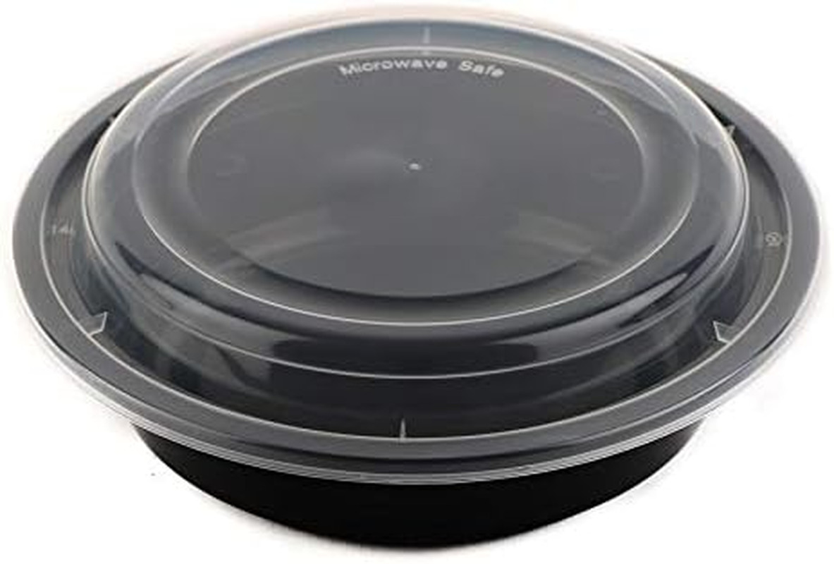 24Oz – 10 Count – round Microwavable Plastic Meal Prep Containers with Lids – Fo