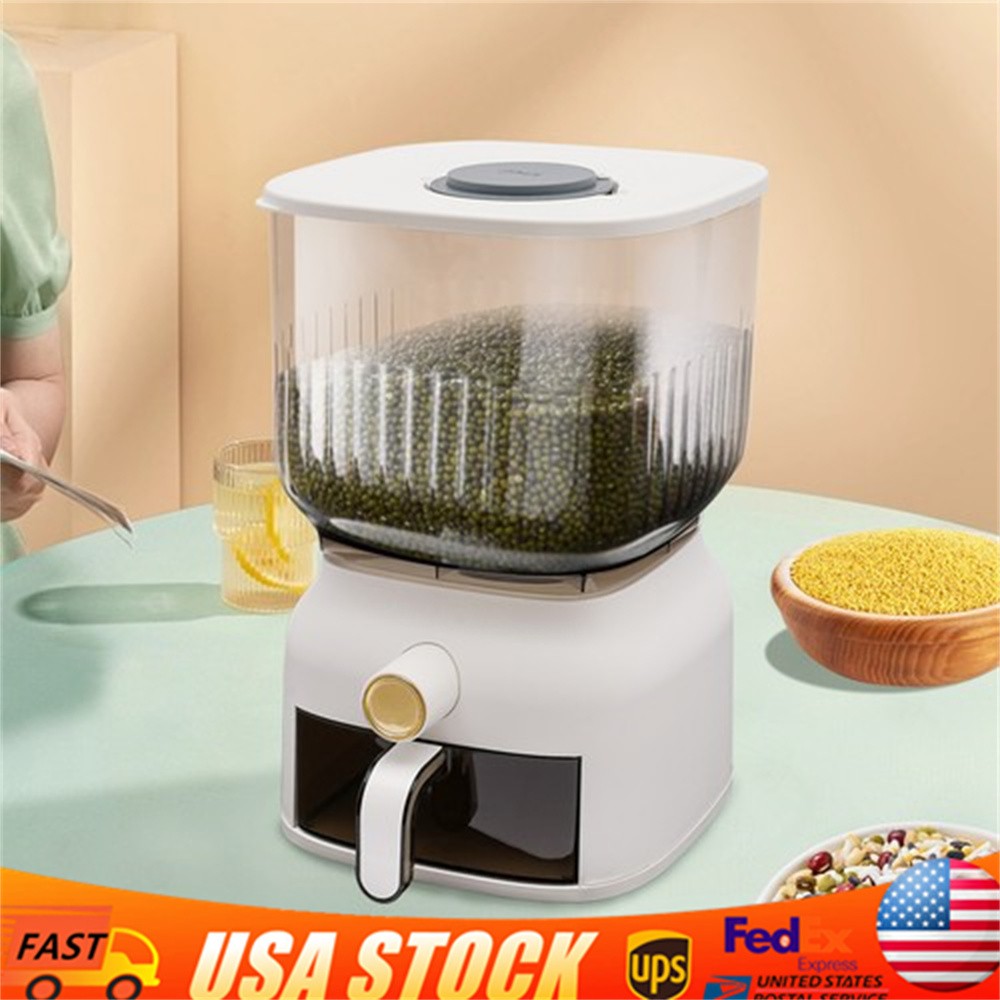 22lbs Rice Dispenser Grain Storage Container Kitchen Organizer With Rice Cup