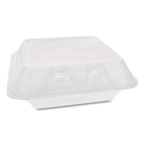 Pactive YHLW08030000 Foam Hinged Containers 3-Compartment White