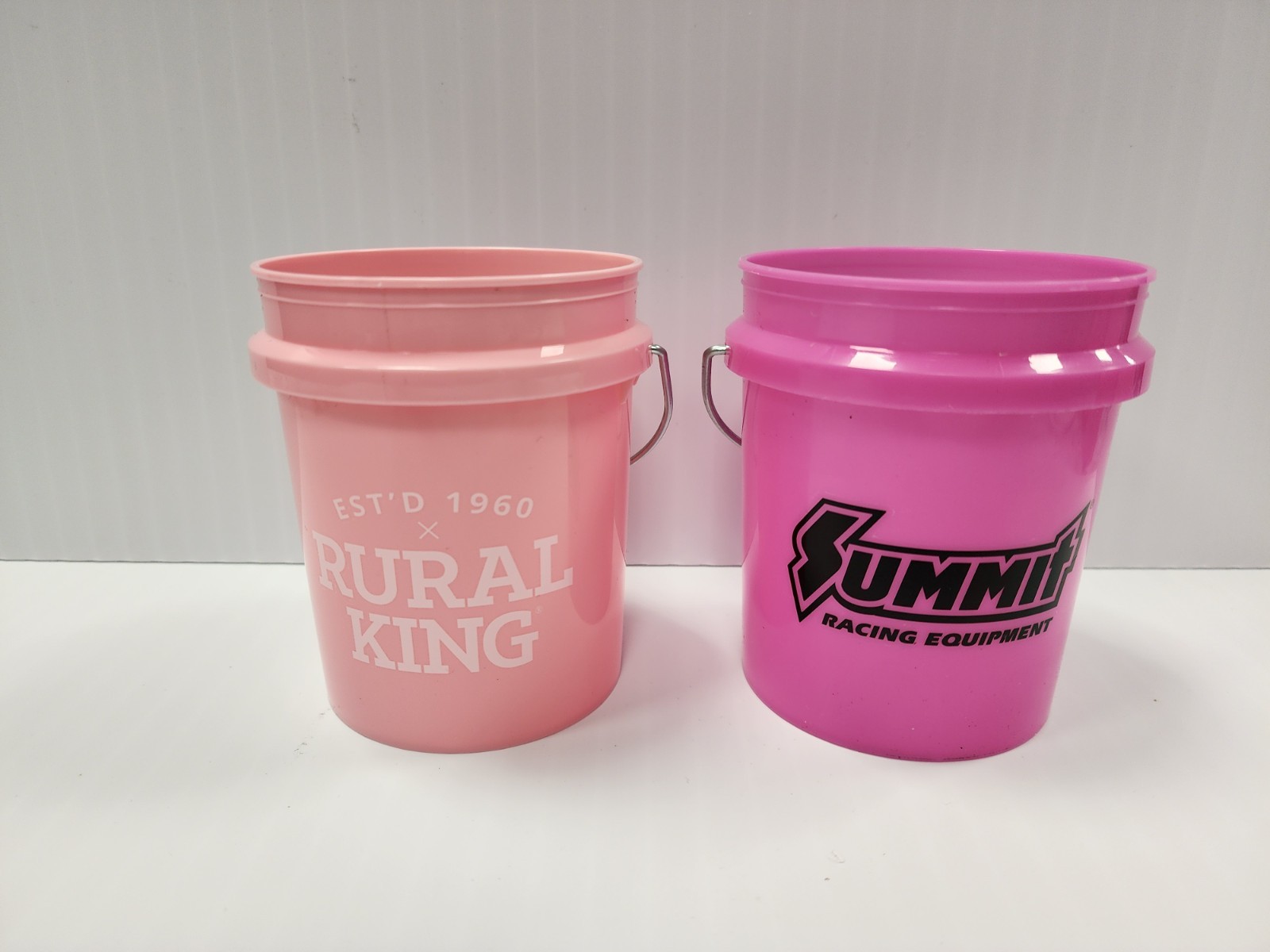 Summit Racing Pink Mini Bucket & Rural King Pink Mini Bucket 2 Pack