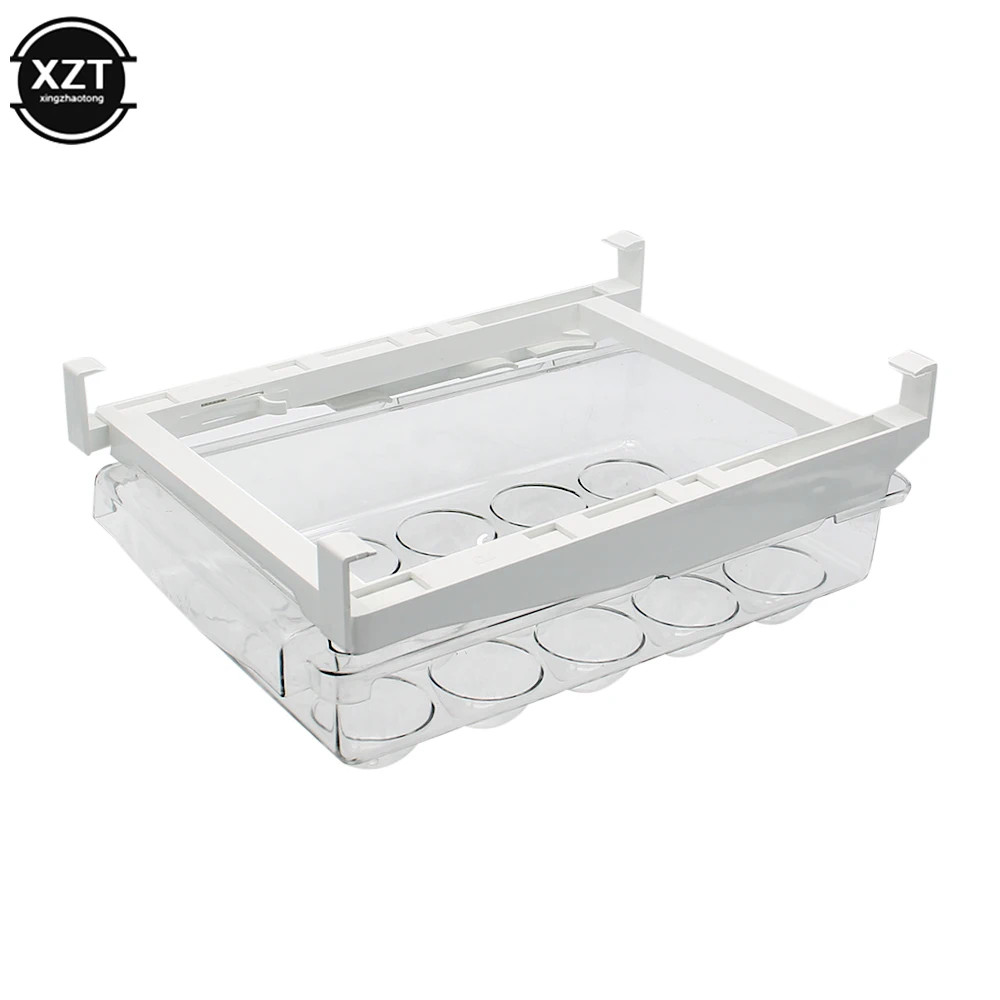 New Kitchen Fruit Food Storage Box Plastic Clear Fridge Organizer Slide under Sh