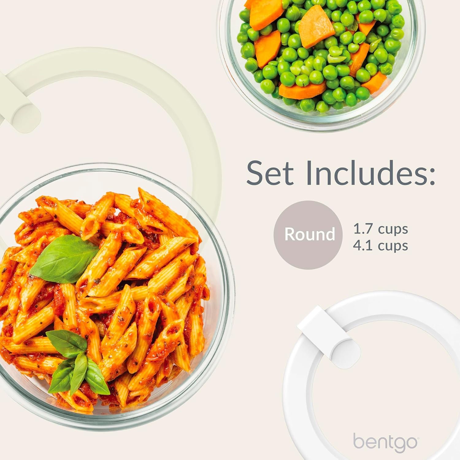 Bentgo Signature Leak-Proof Glass Food Storage – 4-Piece Set, 1-Compartment Plas