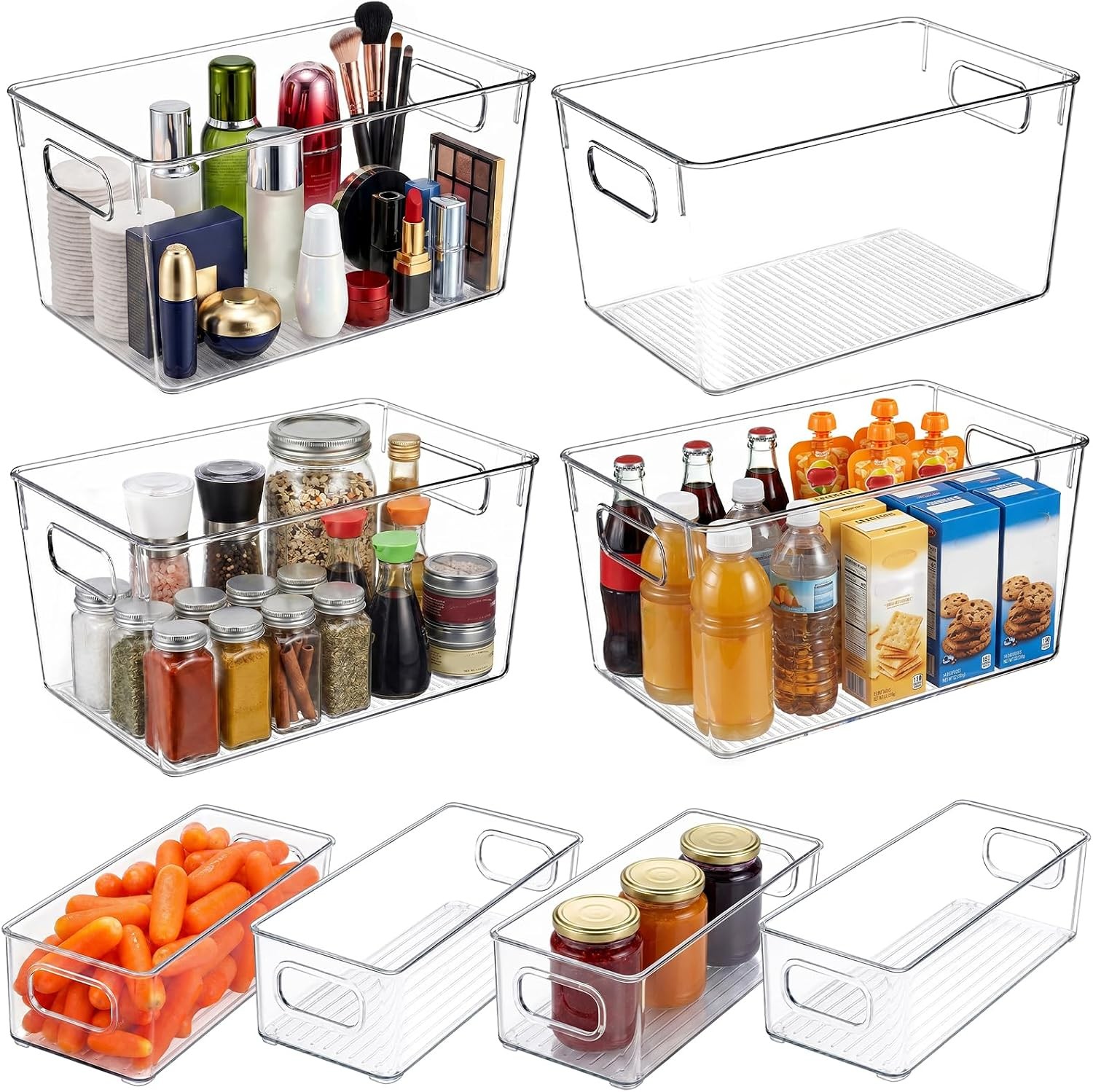 14 Pack Fridge Organizer Stackable Refrigerator Organizer Bins W/ Lids PBA-Free