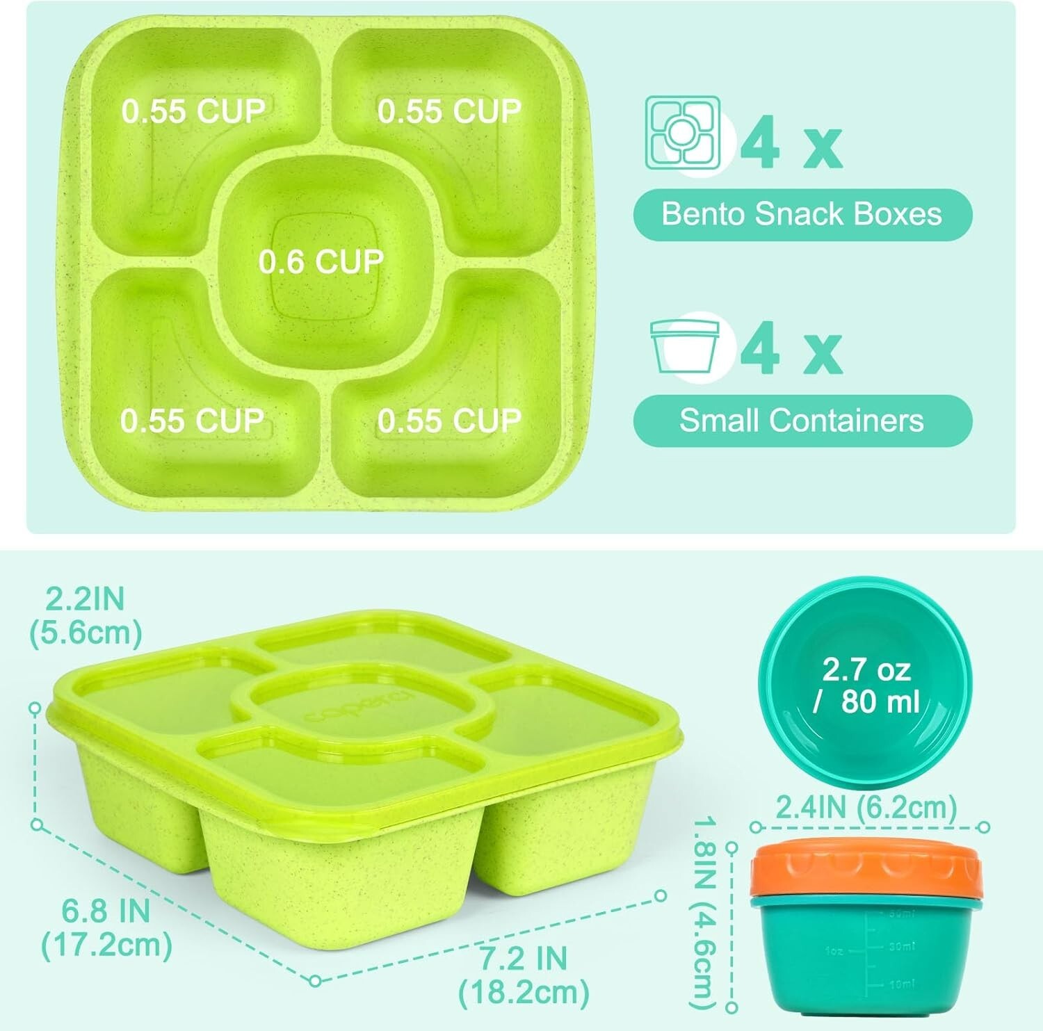 Caperci Original Lunchable Snack Containers for Kids & Adults – Jewel Brights