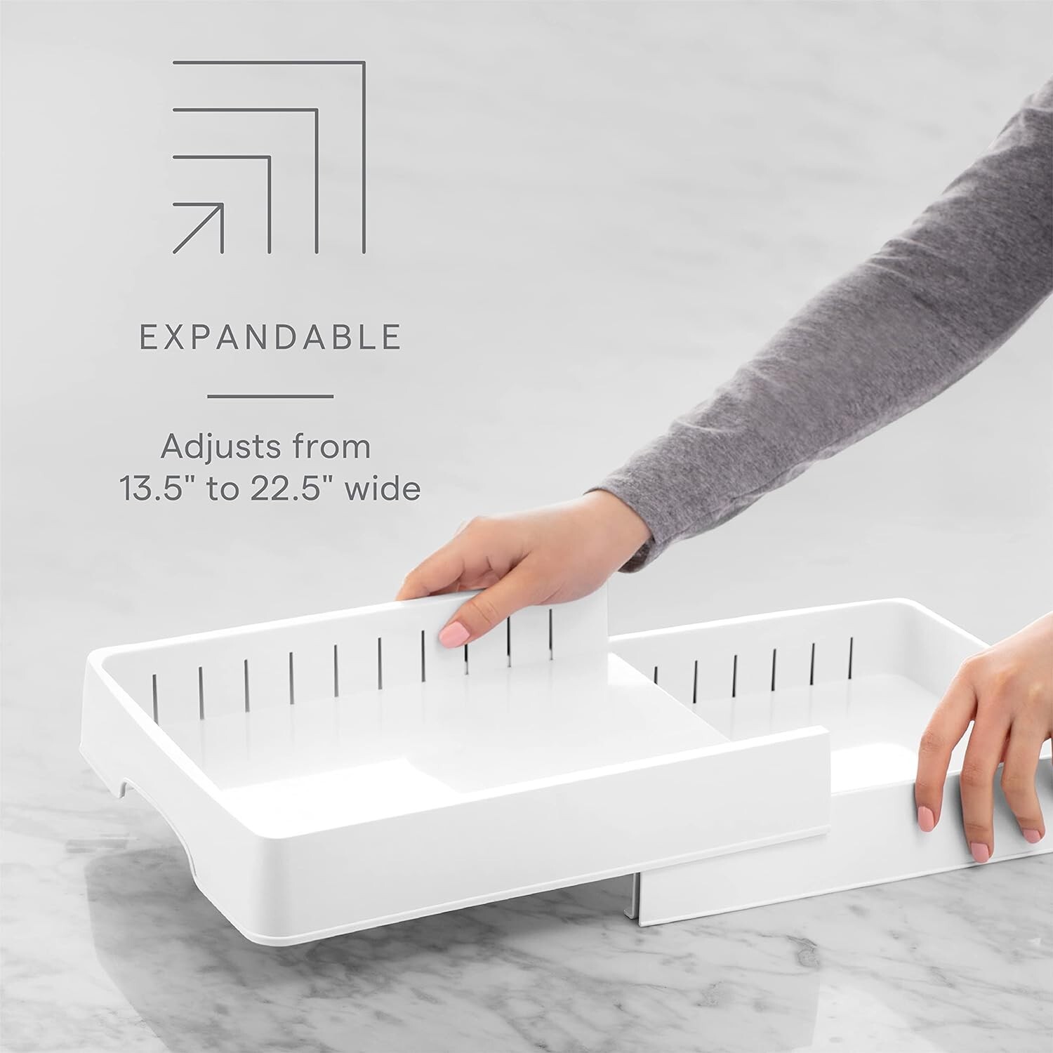 Food Container Lid Organizer, Expandable With Tall Dividers