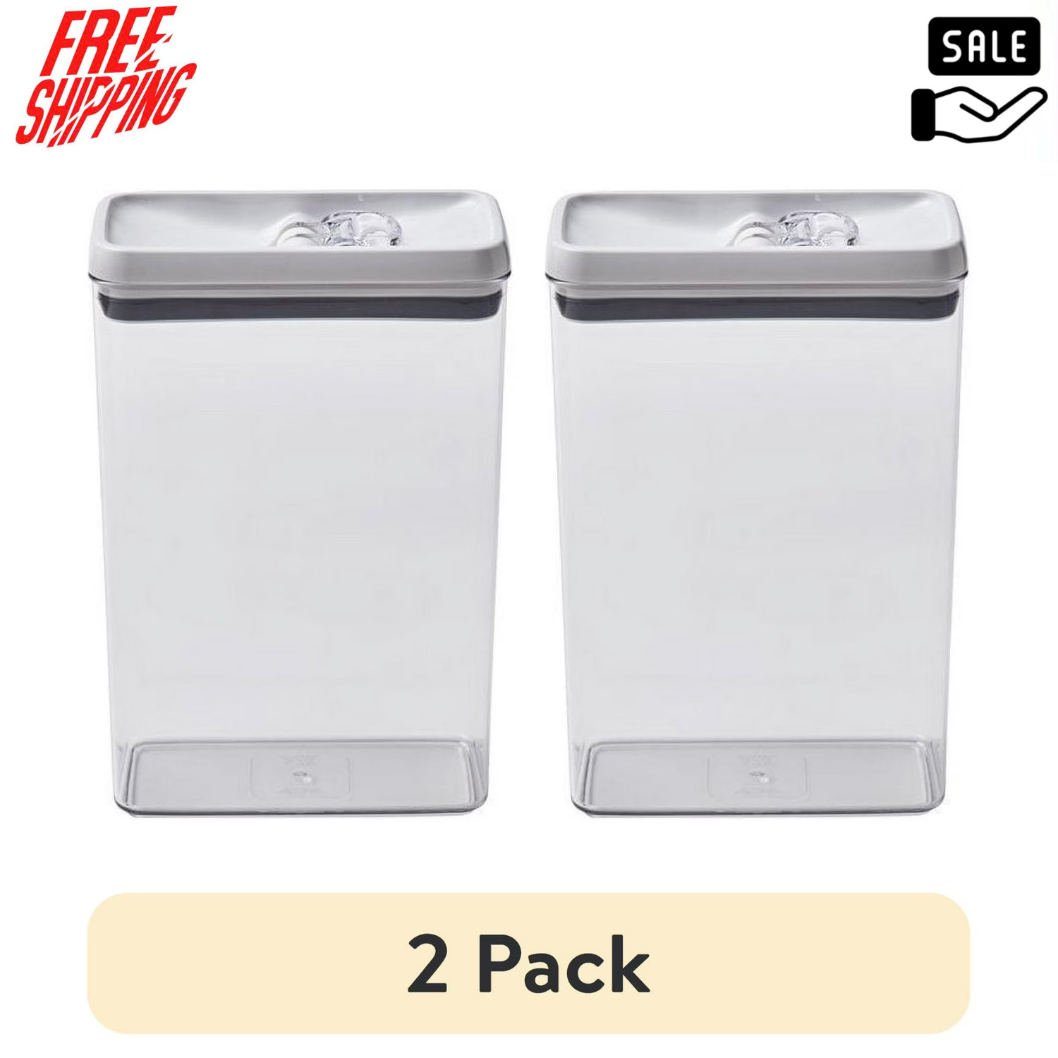 2Pack Better Homes Gardens 17.3 Cup Flip Tite Rectangular Food Storage Container