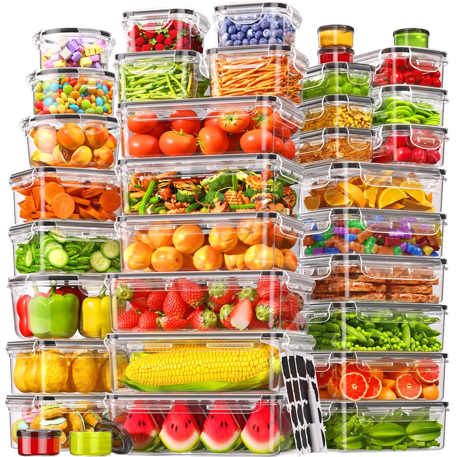 70 PCS Food Storage Containers with Lids Airtight, Total 856oz, BPA-free, Foo…
