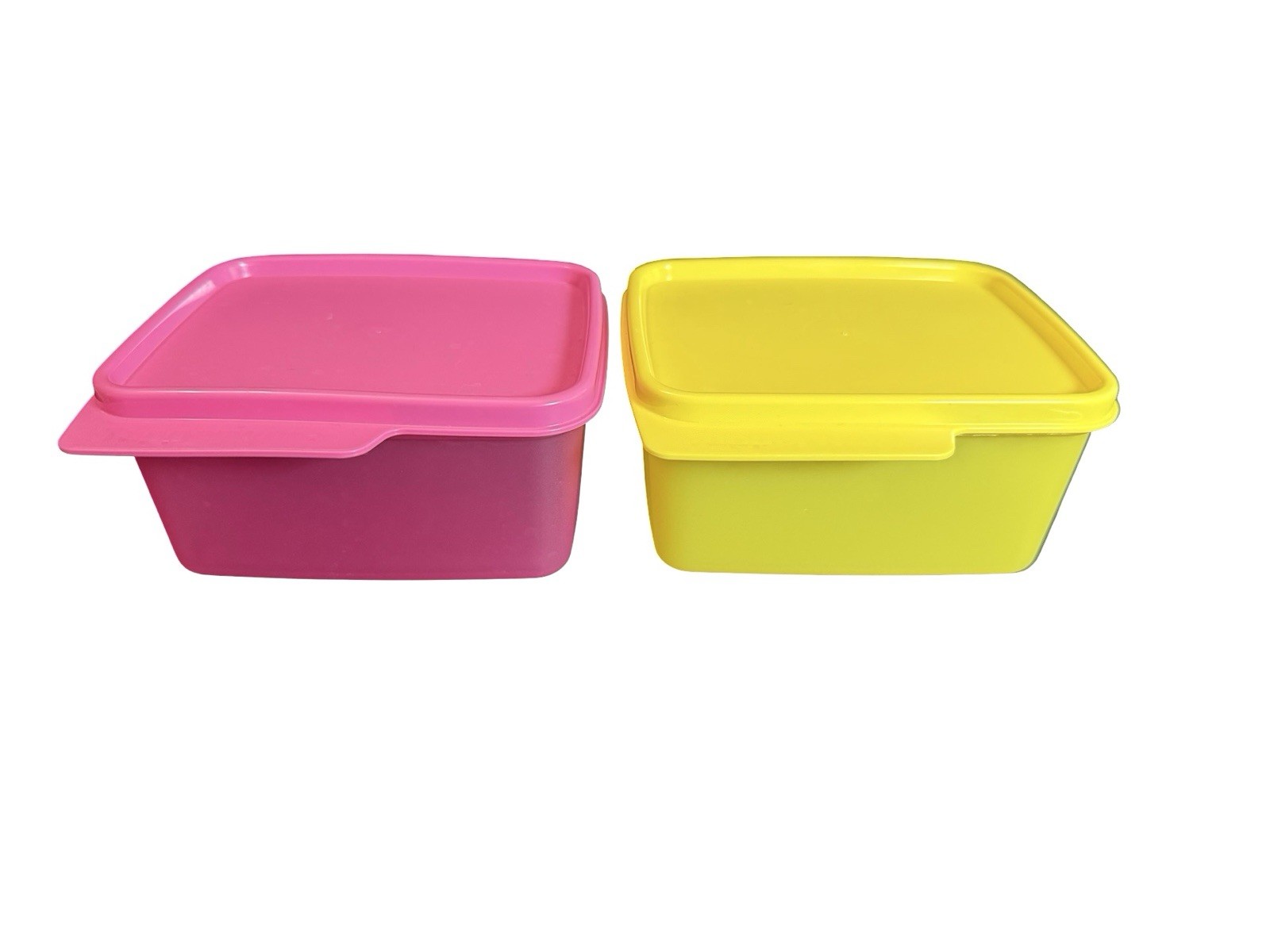 Tupperware Keep Tab Plastic Containers Set of (2 ) 500 ml Pink & Yellow