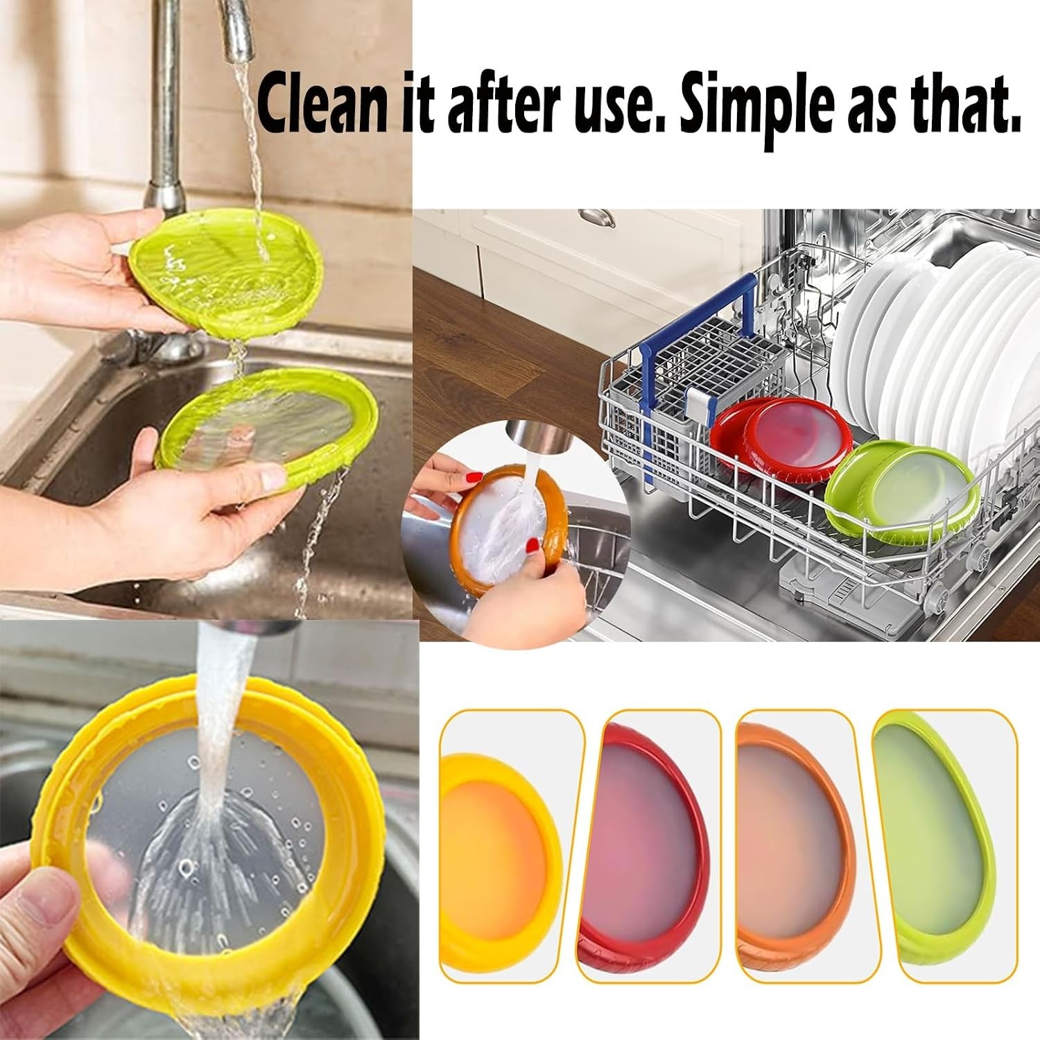 5-Piece Avocado Saver and Tomato Holder Set – 4 Reusable Silicone Food Storag…