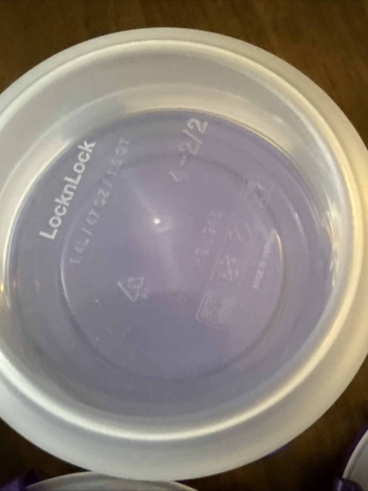 Lock & Lock 6pc Round Plastic Storage Container Set Clear Purple Snap Lid