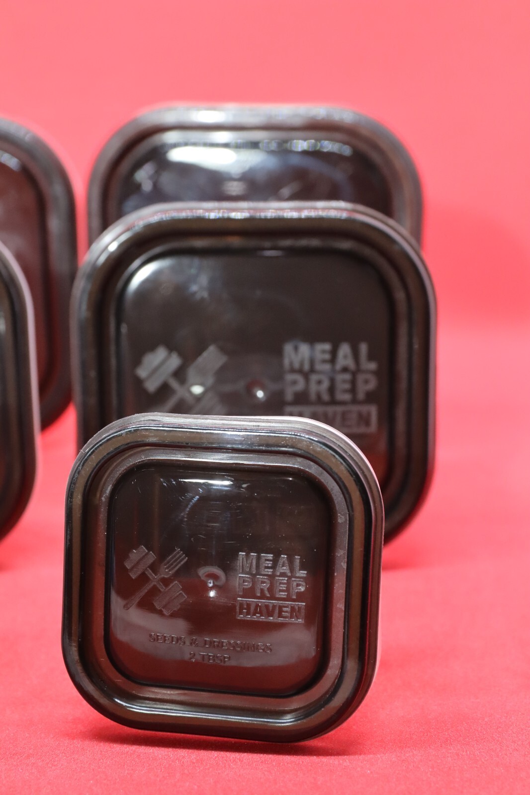 6 Piece Meal Prep Haven Portion Control Clear Black Lid Container Kit with Guide