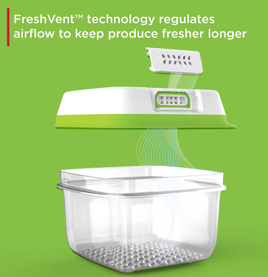 Rubbermaid FreshWorks Produce Saver, 6 Piece set of Medium