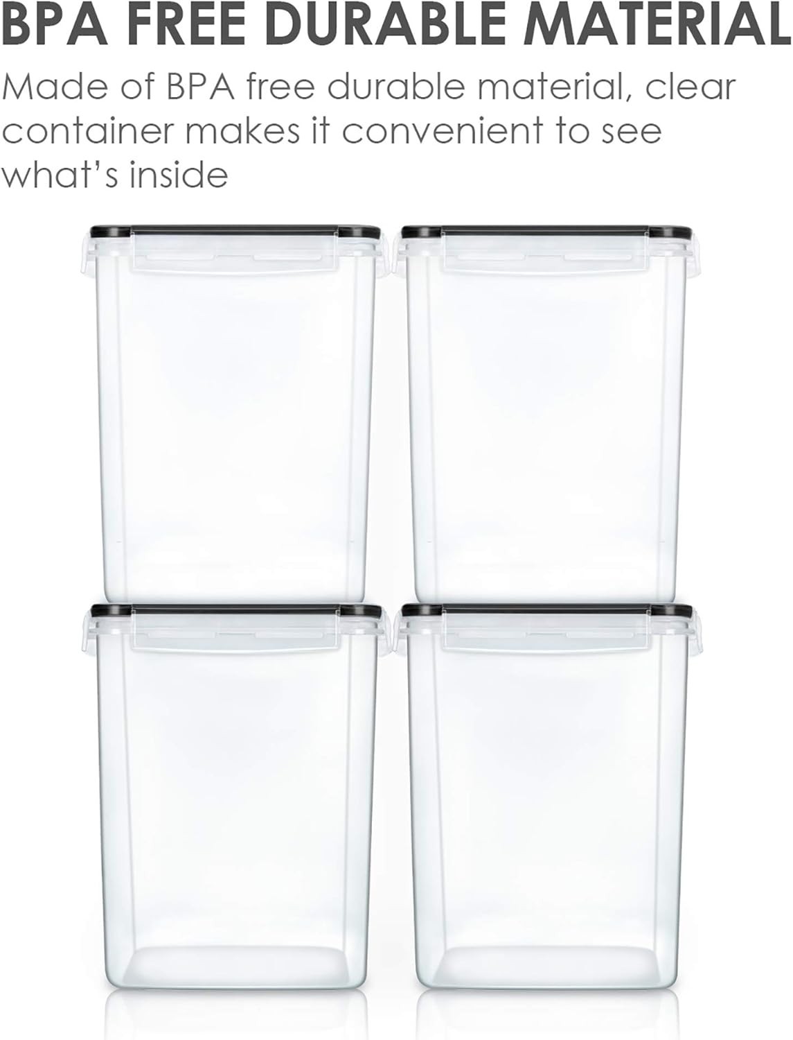Durable Stackable 5.2L Food Storage Containers – Set of 4 with Airtight Lids