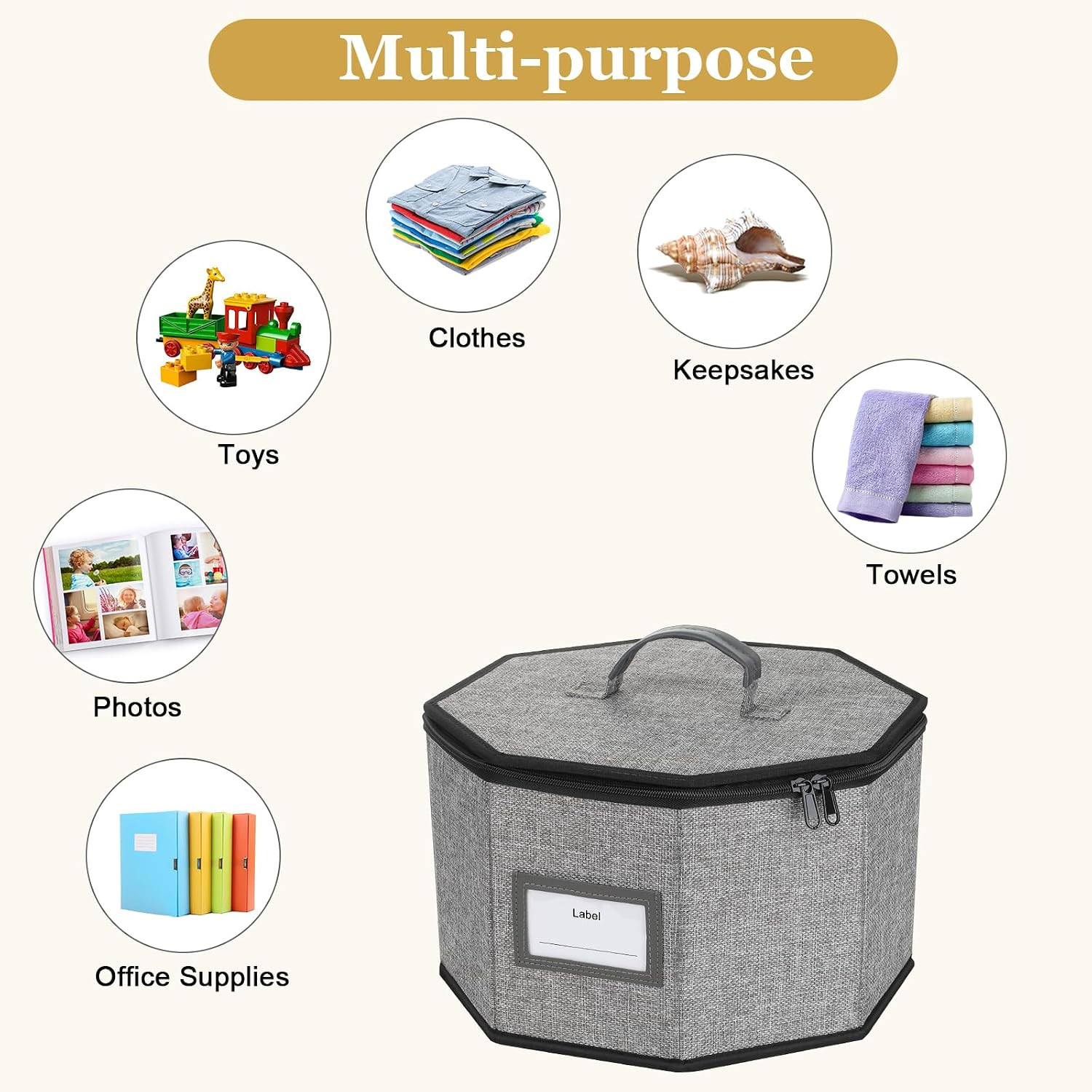 2 Pack Stackable Dish Storage Containers with 24 Felt Dividers and Handles