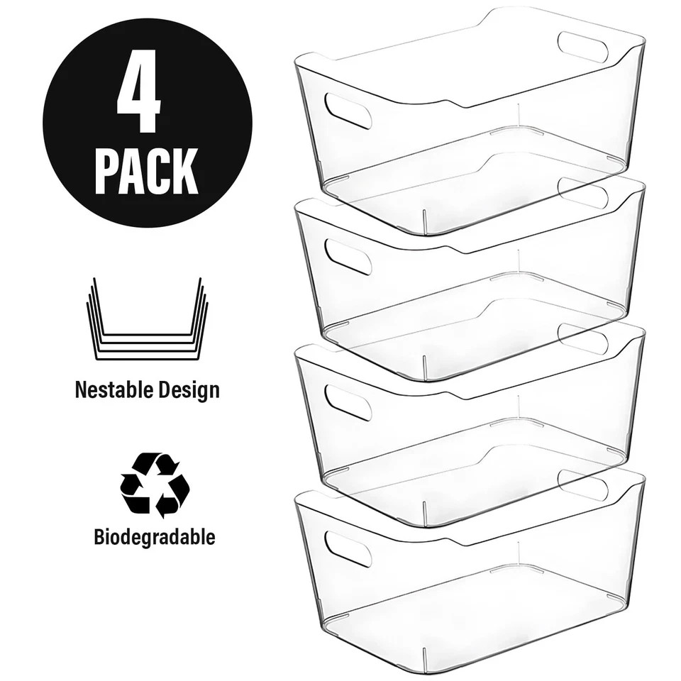 Clear Plastic Storage Bins for Kitchen Organization or Pantry Organizers and …