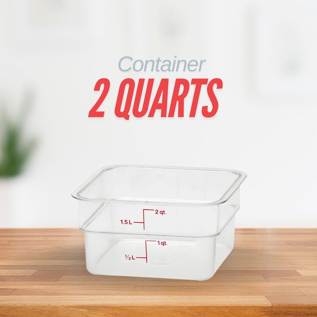 ATREVO Cambro Containers with Lids. Food Storage Clear Polycarbonate 2 qt, 4 …