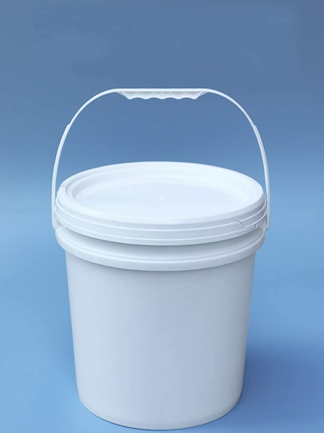 5L White Plastic Bucket with Lid and Handle Food Grade Container Leakproof