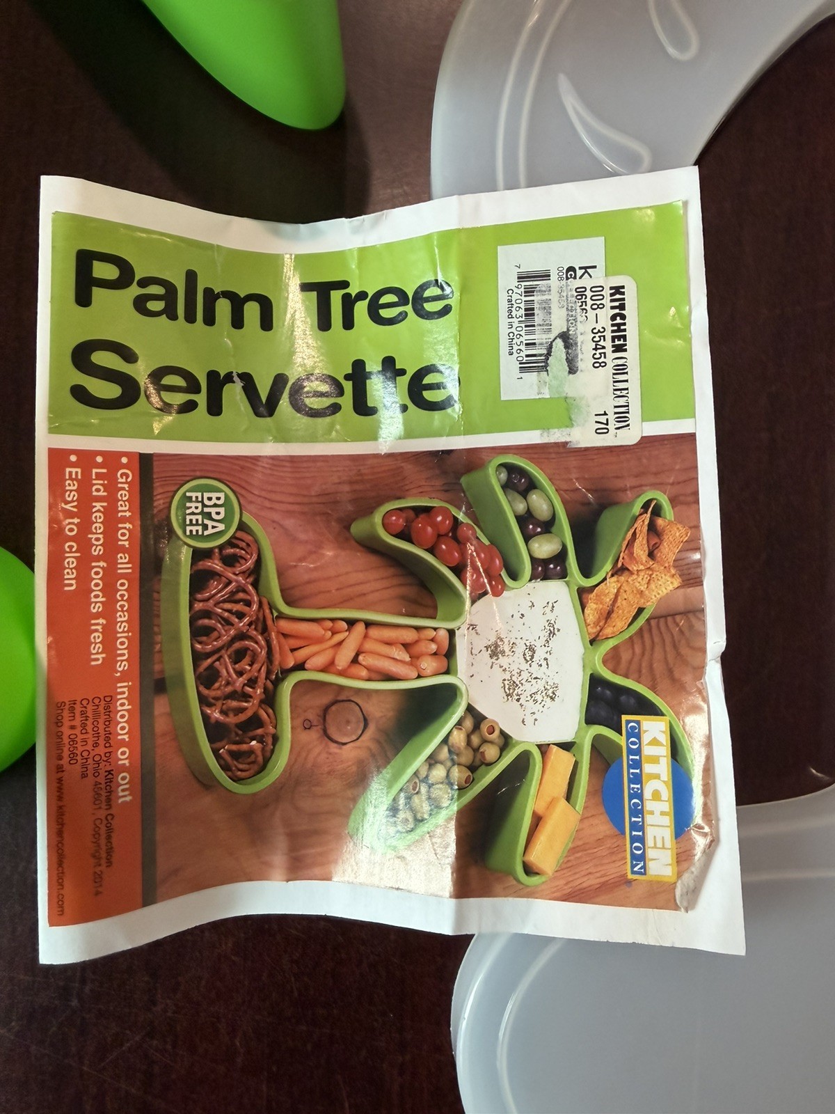 Kitchen Collection Palm Tree Shaped Servette Food Storage Container W/ Lid, New