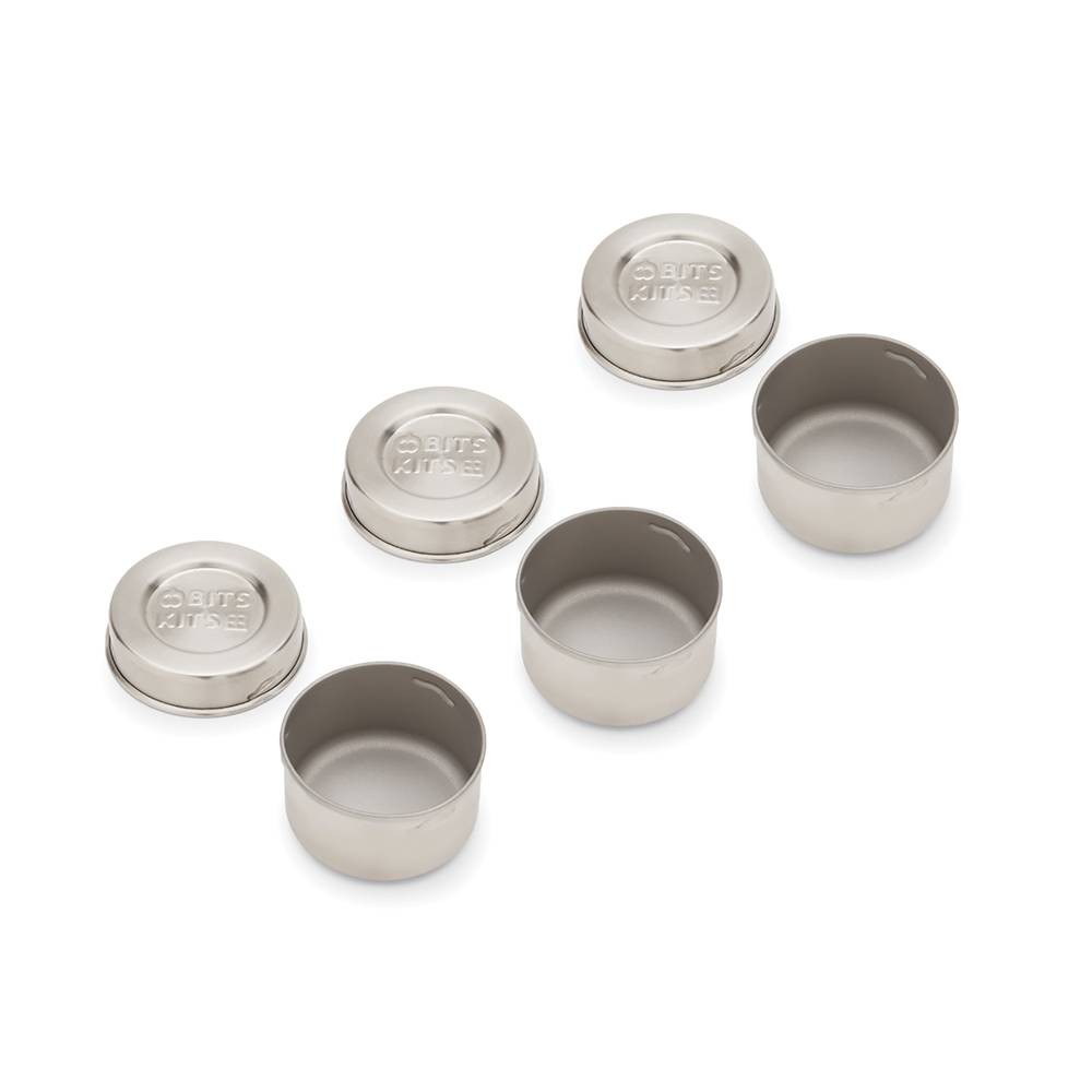 Fox Run 20804 Stainless Steel Condiment Containers with Lids Set of 3