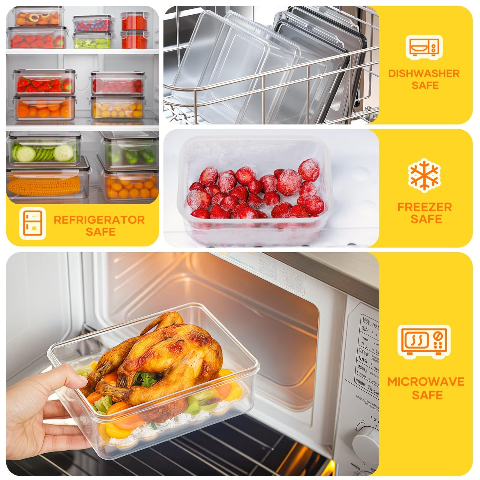 52 PCS Food Storage Containers Lids Airtight (26 Lids & 26 Containers)- Reusable