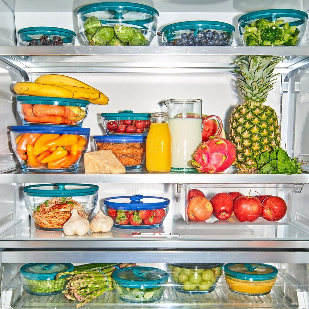 4-Piece Medium Glass Food Storage with Glass Lids | Plastic-Free Meal Prep & Mic