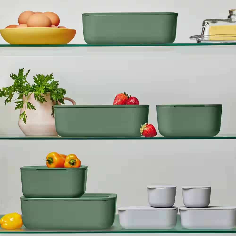 14-Piece Glass Food Storage Set Sage
