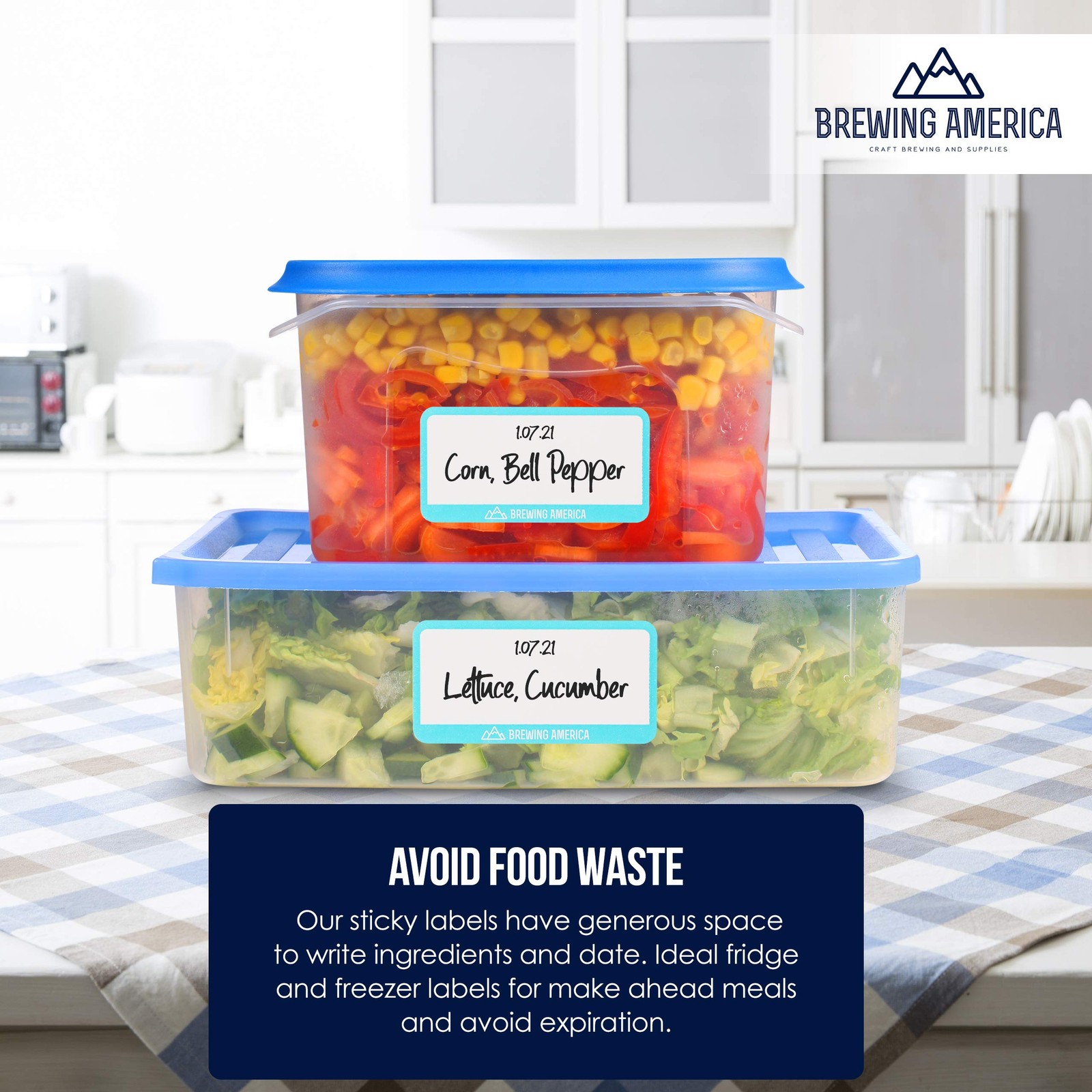Dissolvable Food Labels for Food Containers – 250qty Made in USA – 1×2 Inches…