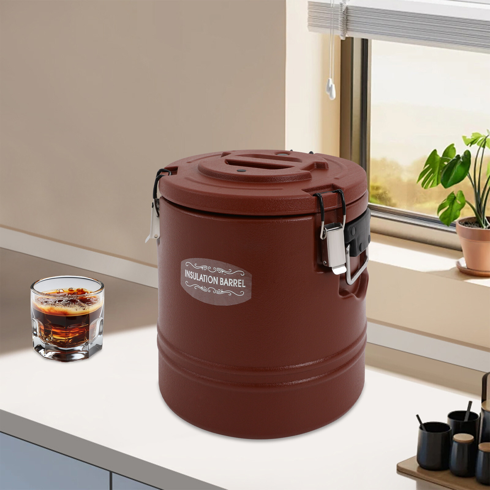 15L Modern Hot & Cold Commercial Insulated Bucket Insulated Soup Container Blue