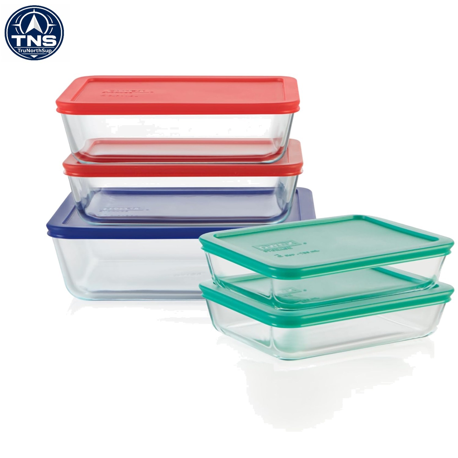 Durable 5-Pack Glass Storage Set with Leak-Resistant Lids, Perfect for Meal Prep