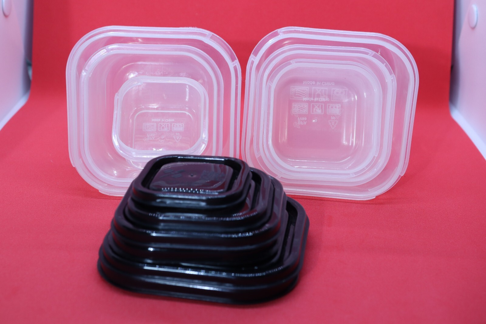 6 Piece Meal Prep Haven Portion Control Clear Black Lid Container Kit with Guide