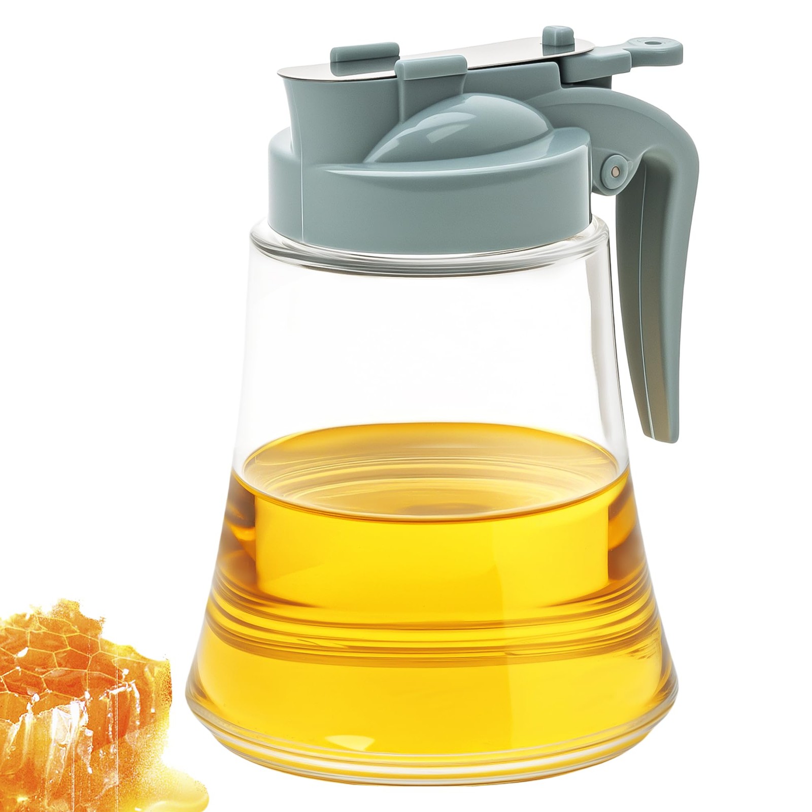 Blue 12 Oz No Drip Maple Syrup Dispenser Honey Oil Pourer Bottle Container