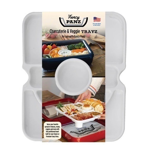 Fancy Panz Classic Red Foil Pan Carrier/Charcuterie & Veggie Trayz Combo *NEW*