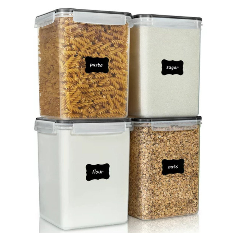Storage Canisters 4 Pcs Large Food Storage Container for Flour, Sugar
