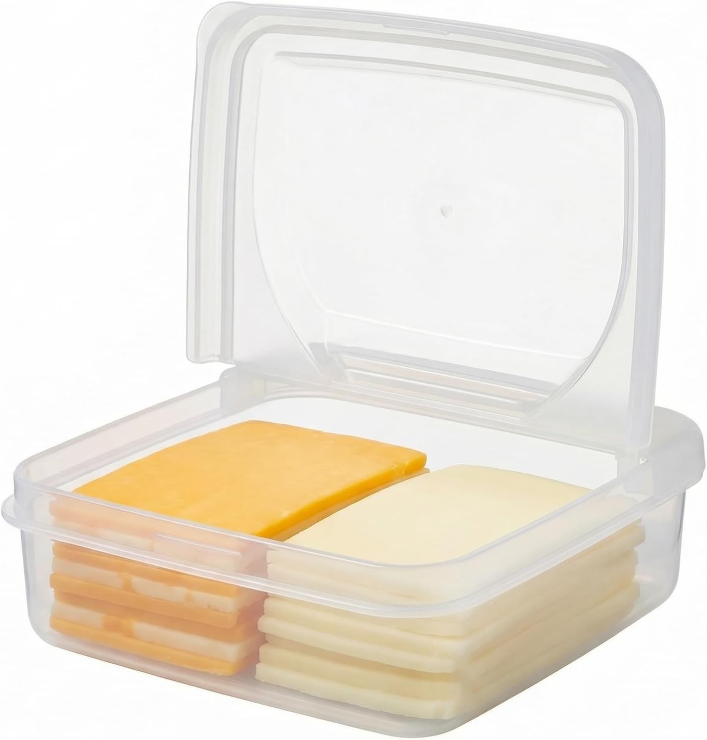 Sliced Cheese Container Fridge Clear Plastic Flip Lid Cheese Slice Storage Box