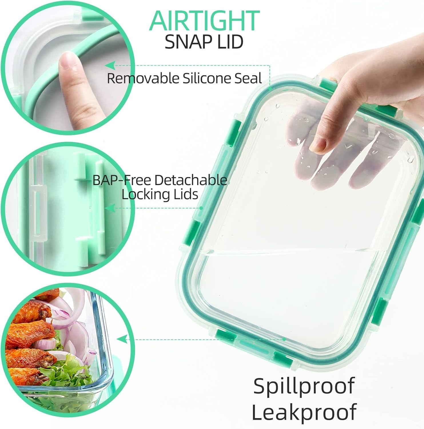 Glass Food Storage Containers 12 Ounce Pack of 10 Leakproof Airtight Dishwash…