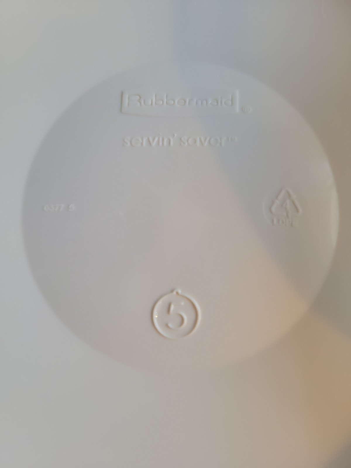 Rubbermaid Servin Saver #5 22 Cup 5.2L Bowl 0376 Almond Lid 0377 Made USA