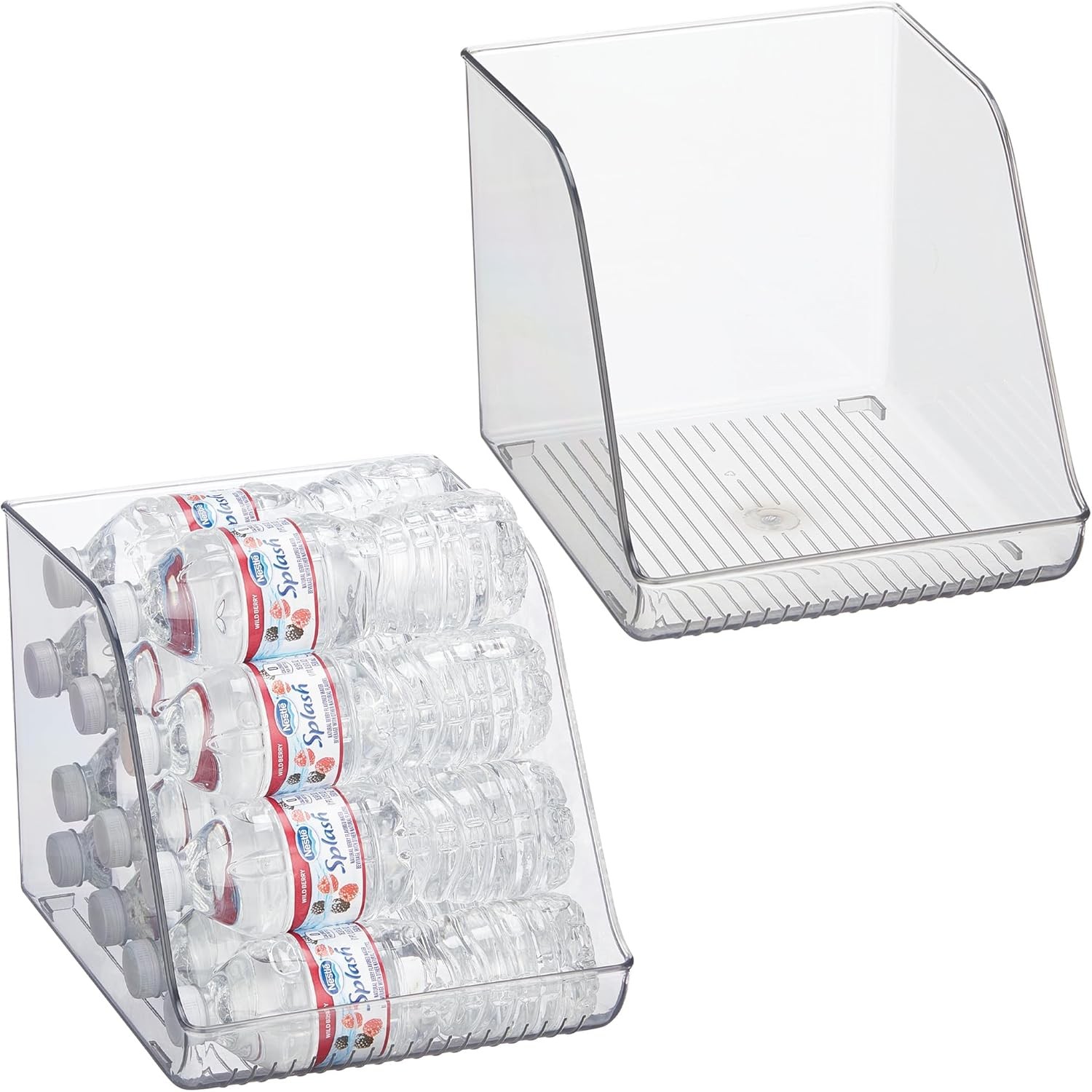 Water Bottle Organizer for Fridge or Pantry – Clear – Made in USA