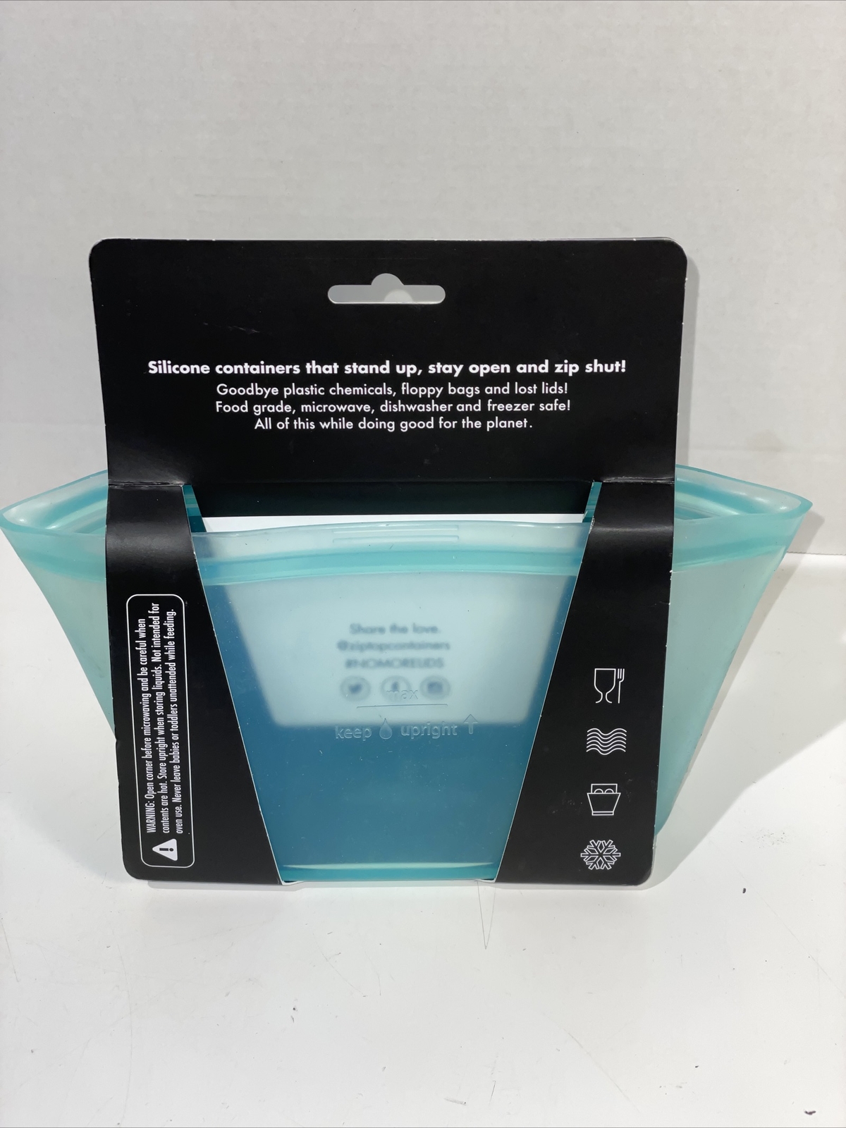NEW Zip Top Reusable Containers – 1 Medium Dish 24 Oz Teal Color