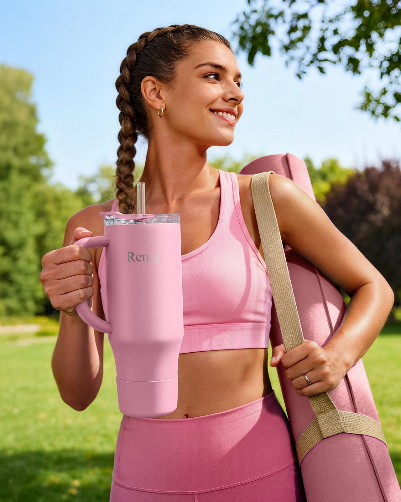 Renoj Insulated Mug 100% Leak Proof Water Bottle Iced Coffee & Hot Drinks