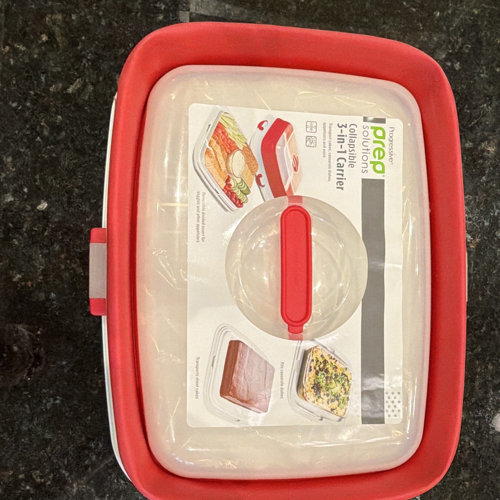 Progressive Prep Solutions Collapsible 3-in-1 Carrier Container Snap Lid Insert