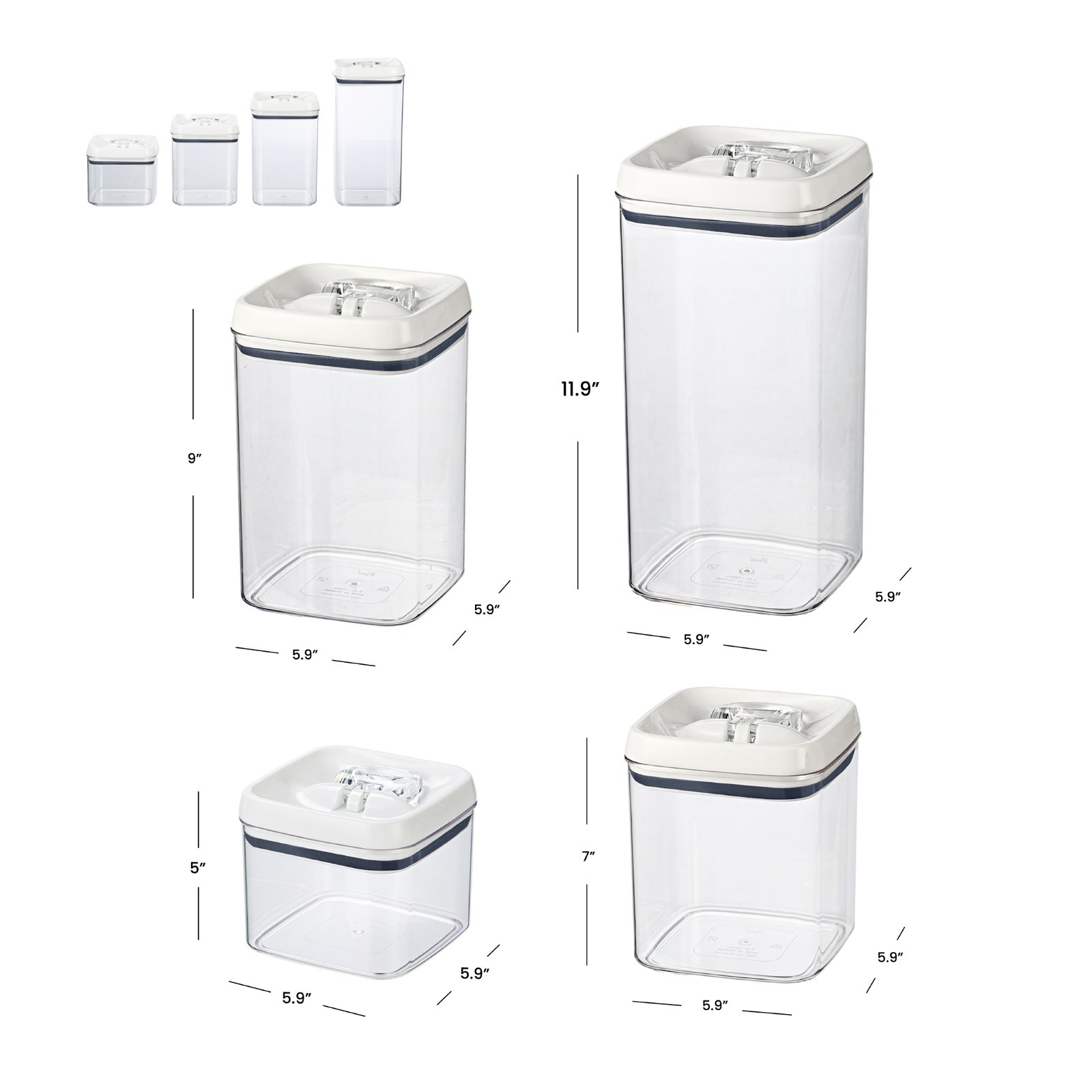 Better Homes & Gardens Flip-Tite 4-Pack Square Food Storage Container Set