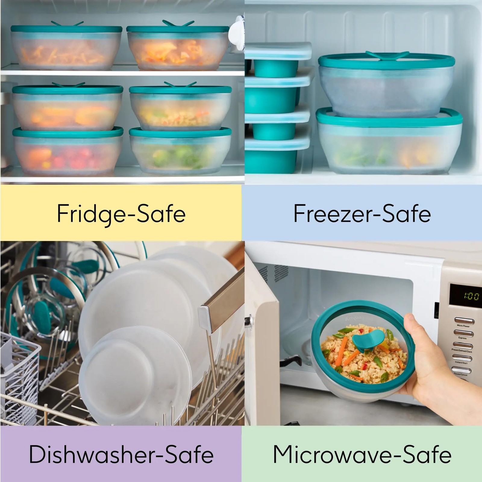 Anyday 2-Pack (2-Cup) Glass Food Storage Set with Glass Lids | Plastic-Free F…