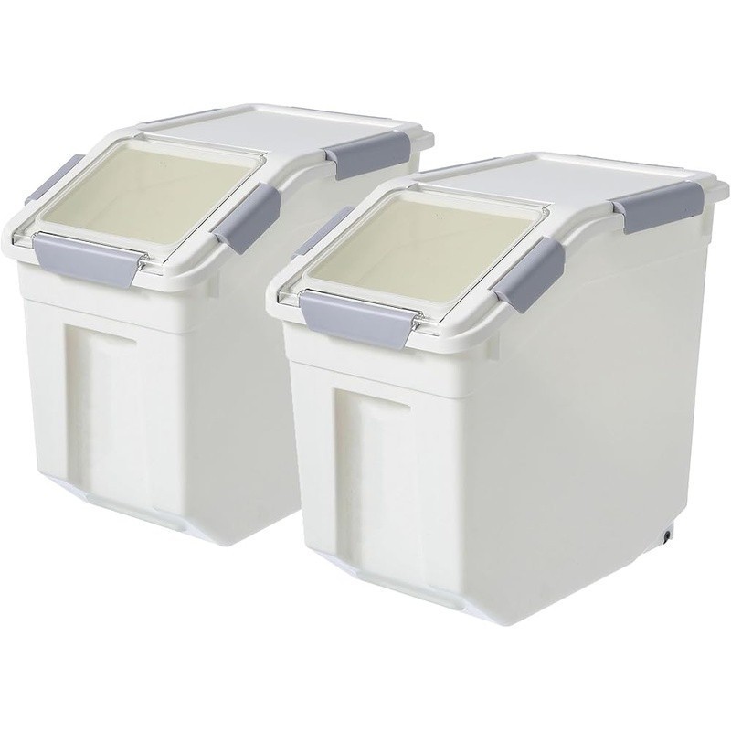 Airtight Food Storage Container W/ Serving Cup & Wheels Kitchen Storage New