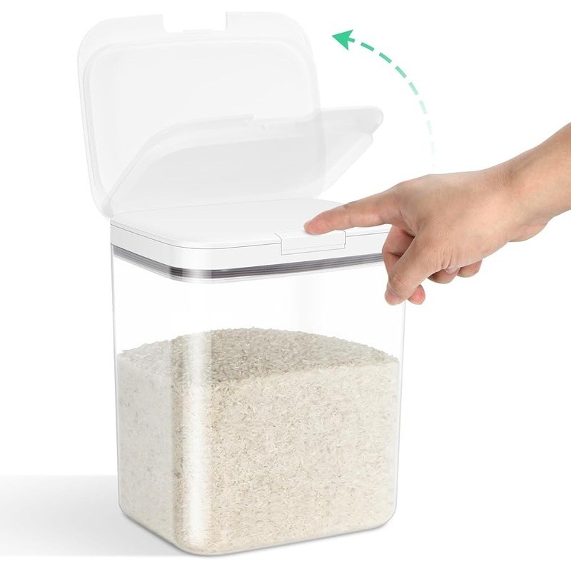 Flip Top Airtight Food Storage Containers Rice Flour Snacks 5.5L 11lb Capacity