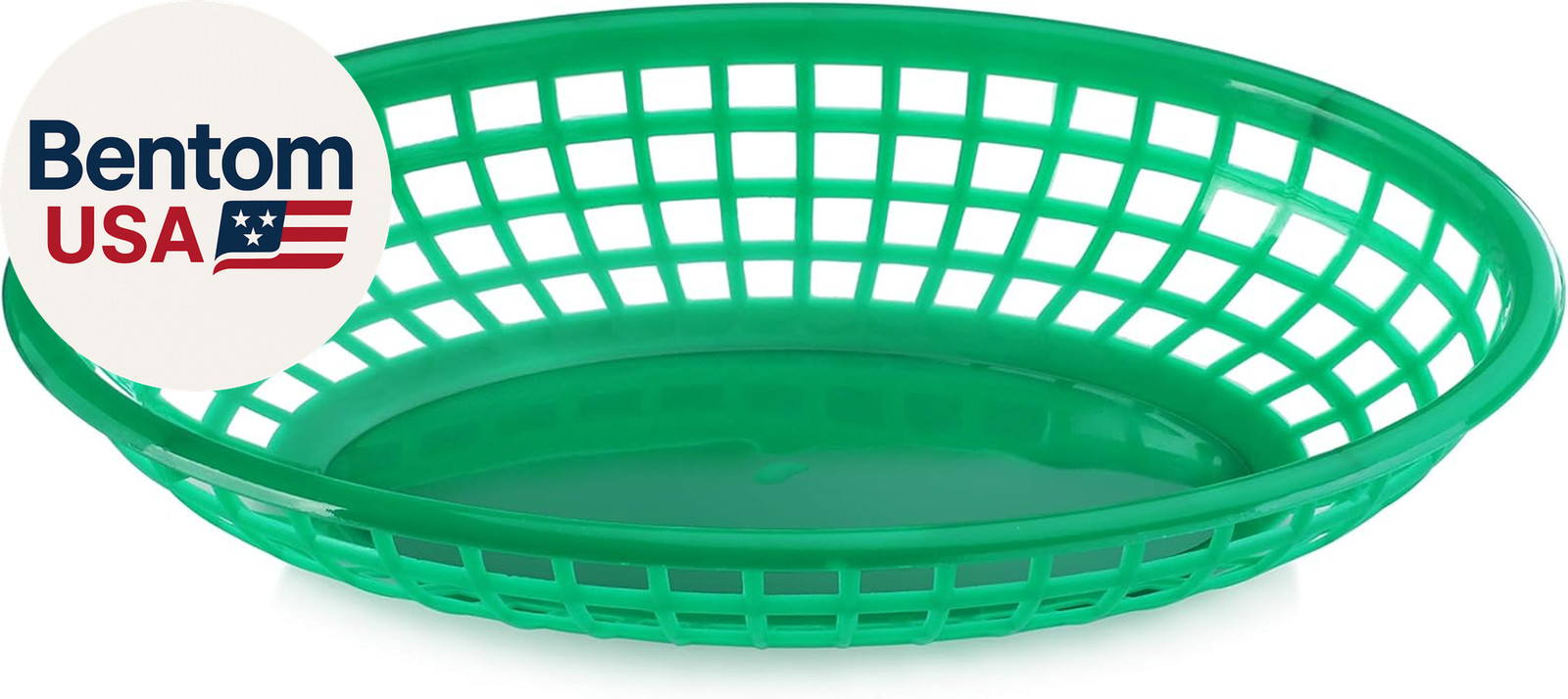 44126 Fast Food Baskets, 9 1/4-Inch X 6-Inch Oval, Set of 12, Green