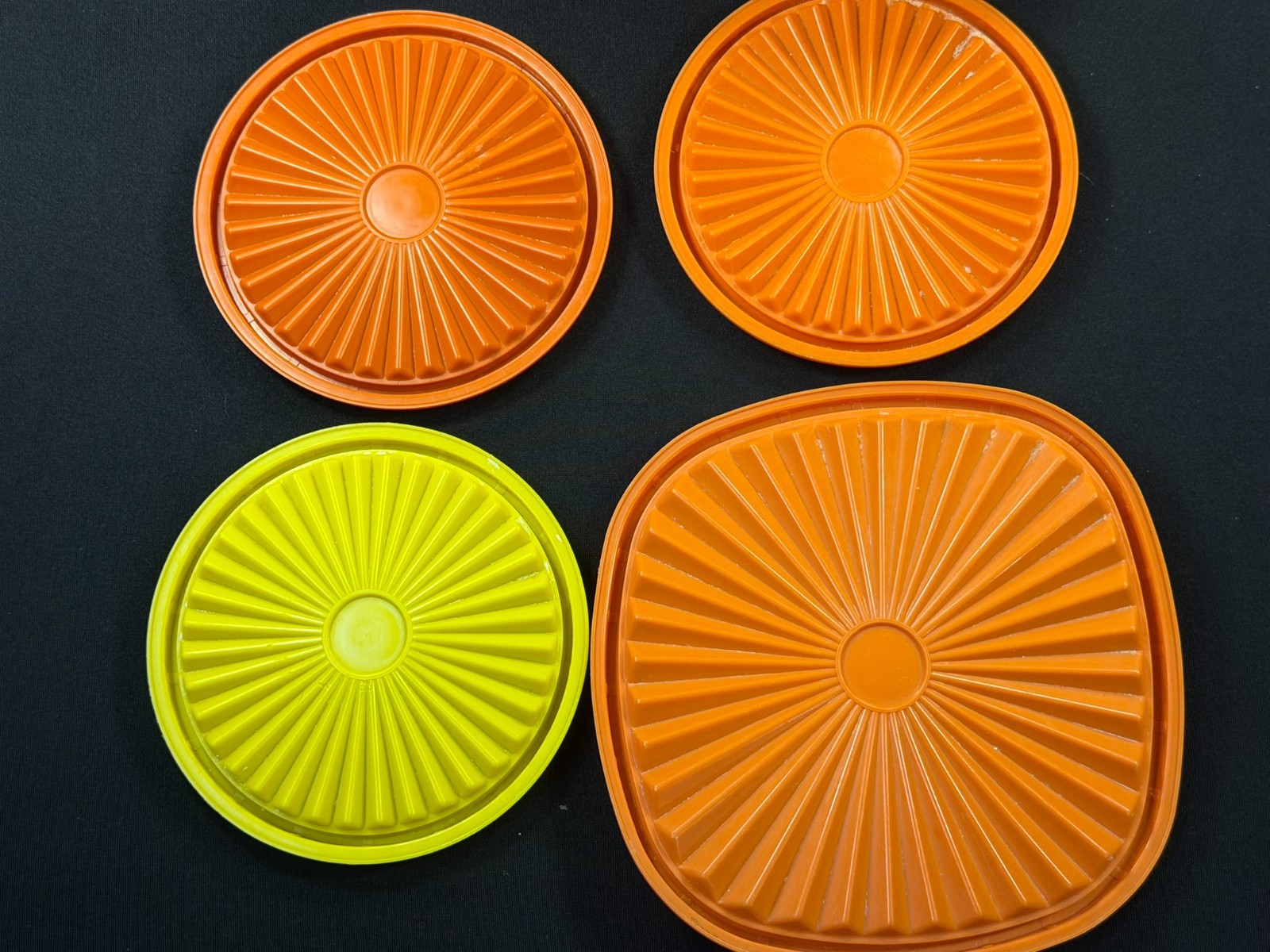 Vintage Tupperware Servalier Bowl Lot 4 Harvest Orange Yellow Canister Storage