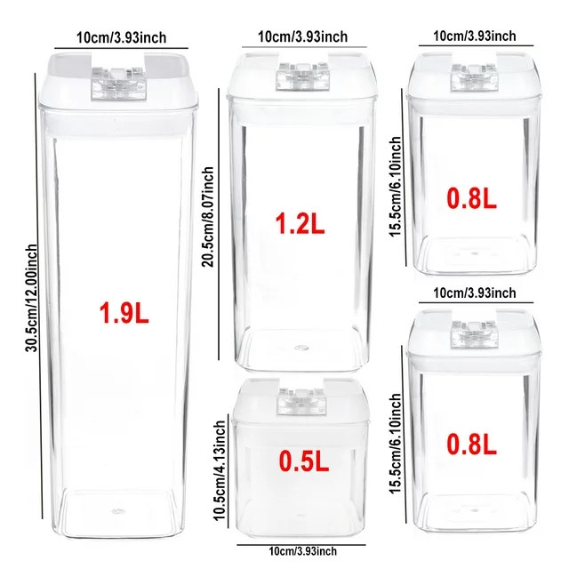 7 Pcs Airtight Food Storage Containers, BPA Free Plastic w/ 10 Labels & 1 Marker