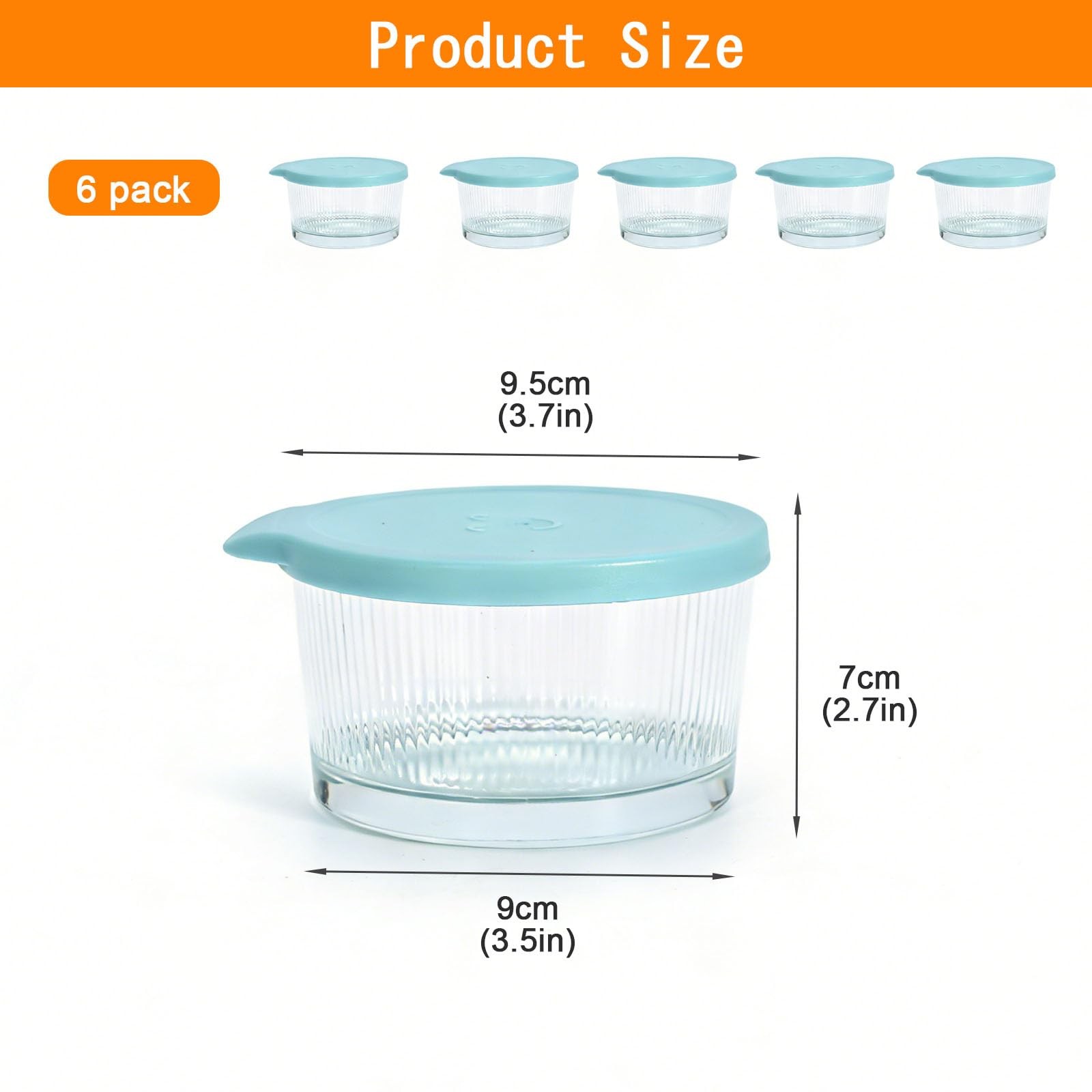 Salad Dressing Container 6.7oz Glass,Leakproof Sealed Sauce Containers,Clear …