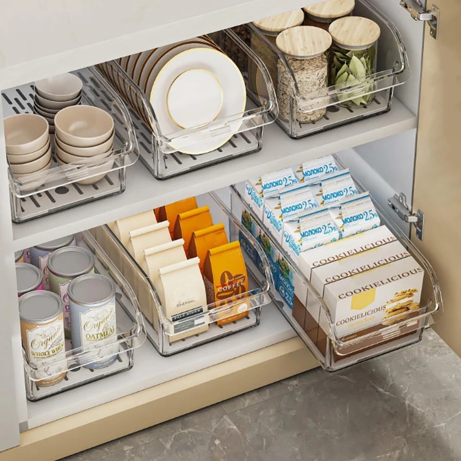 Clear Fridge Organizer Bins Refrigerator Storage Containers for Food Fruit