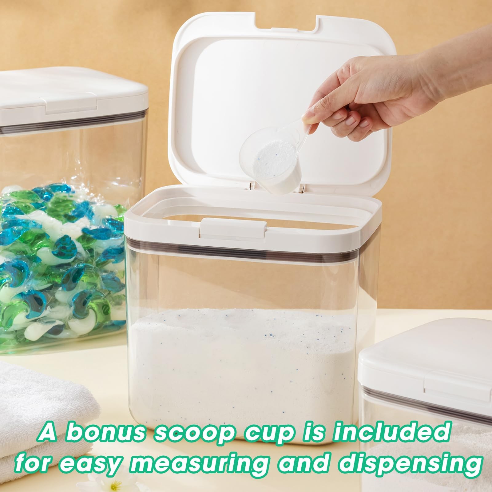 Versatile Storage Container Bin with Pop-up Lid & Scoop, Rice Flour Container…